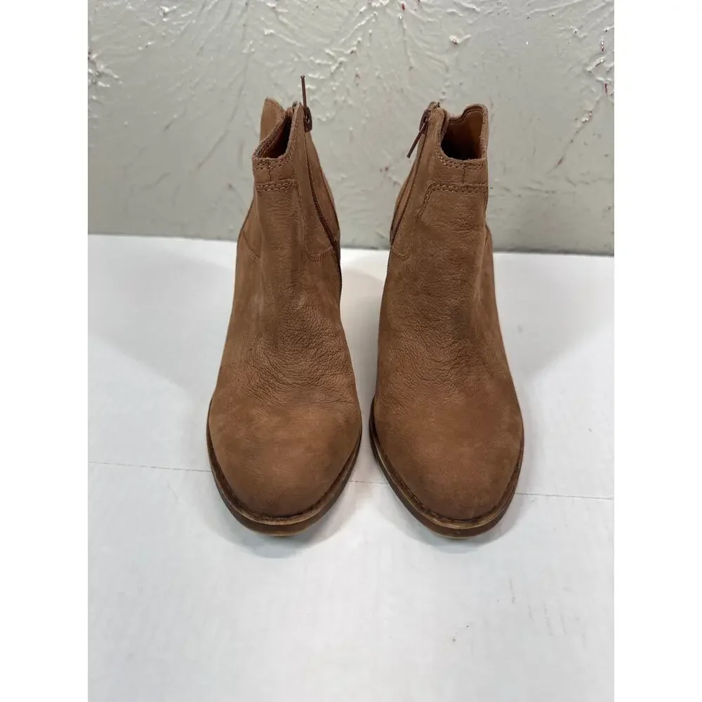 Lucky‎ Brand LK Eller Suede Ankle Boots Western Style Brown Tan Size 7